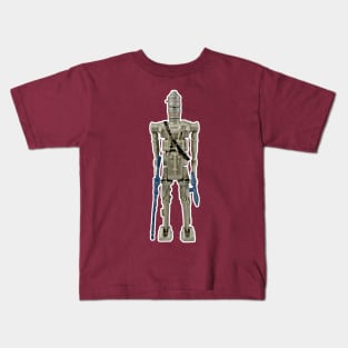 Vintage Scary Robot, white border Kids T-Shirt